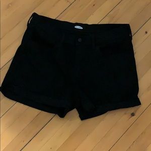 Black high rise shorts